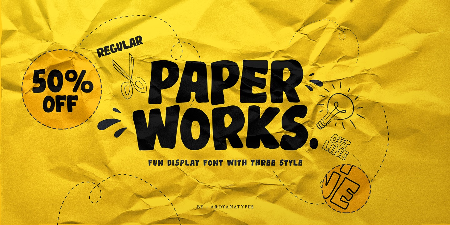 Пример шрифта Paper Works #10